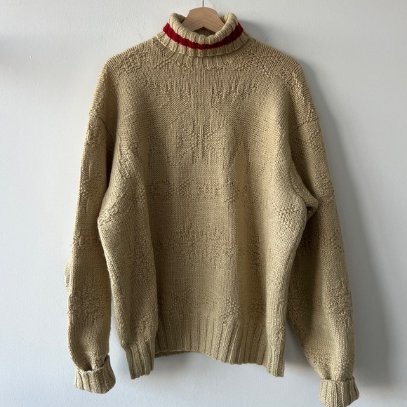 Vintage Polo by Ralph Lauren 100% Hand‎ Knit Men’s Turtleneck - Large